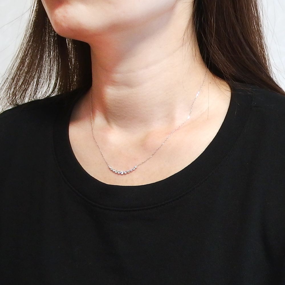 永遠の輝き】天然 ダイヤモンド ネックレス 豪華スマイル K18