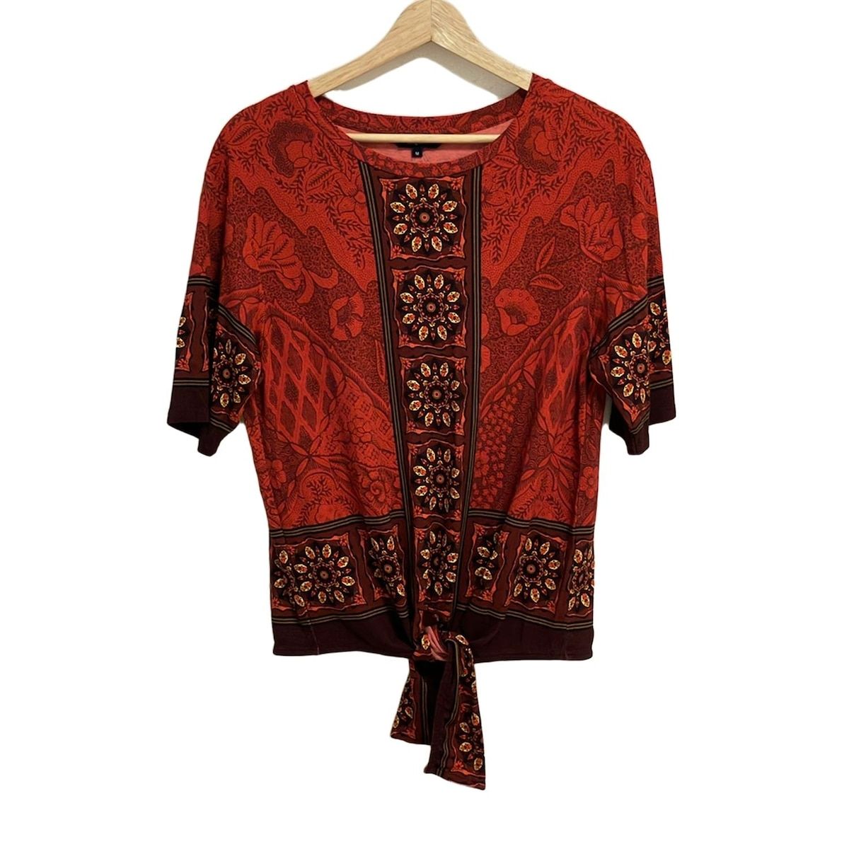 Desigual デシグアル 半袖カットソー サイズM レディース - レッド×ボルドー×マルチ
