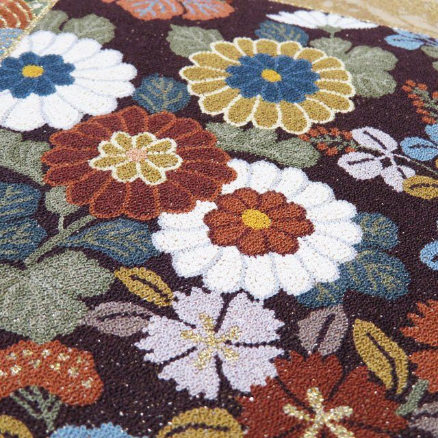 袋帯 中古 リサイクル 正絹 フォーマル お太鼓柄 相良刺繍 中国