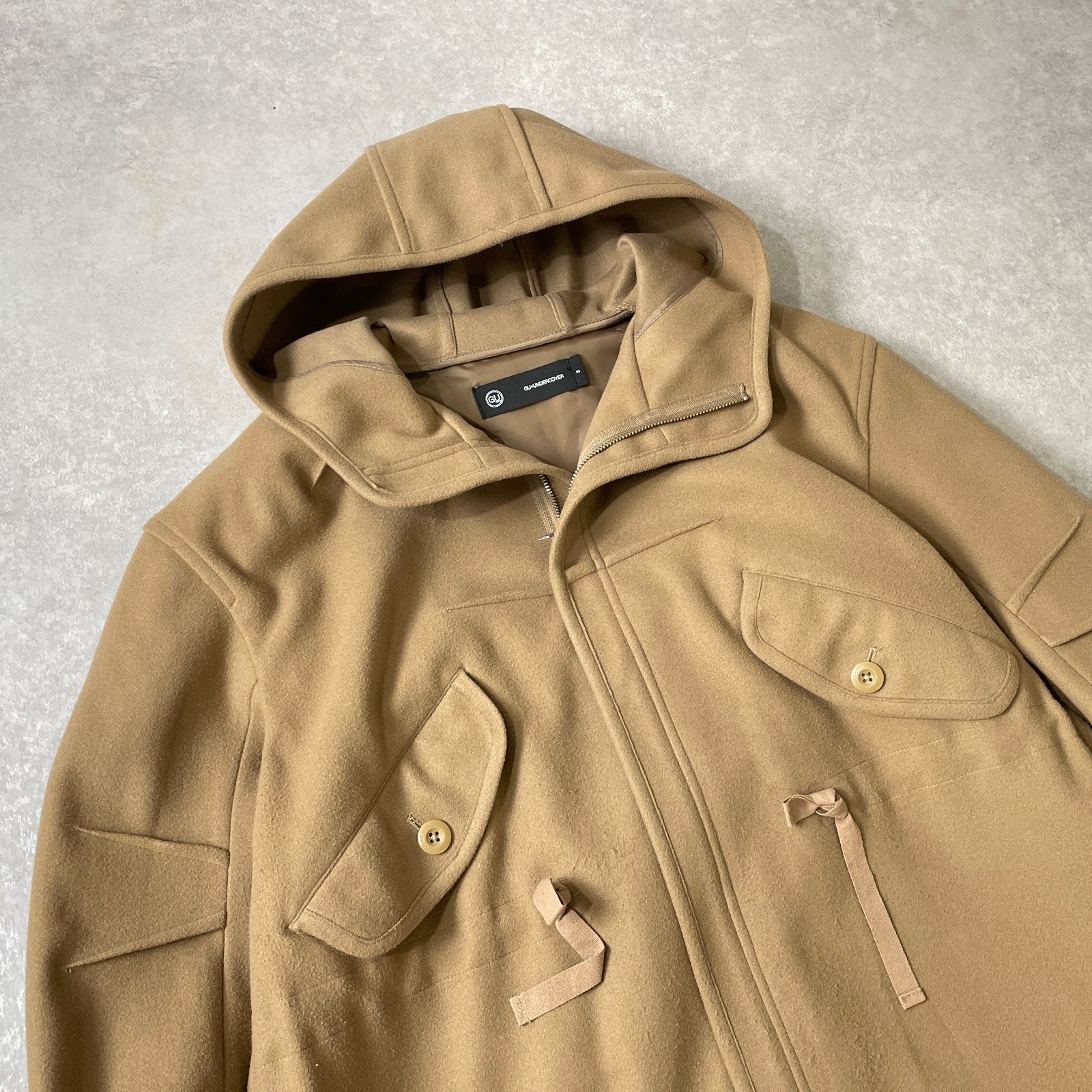 UNDERCOVER × GU バックギャザー フーディー フリース コート アンダー 