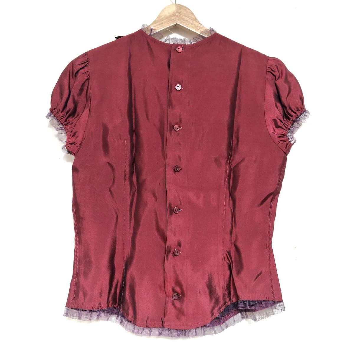 PaulSmith women(ポールスミスウィメン) 半袖カットソー サイズ40 M レディース - ボルドー×パープル フリル/レース/PS PaulSmith women(ポールスミスウィメン) 半袖カットソー サイズ