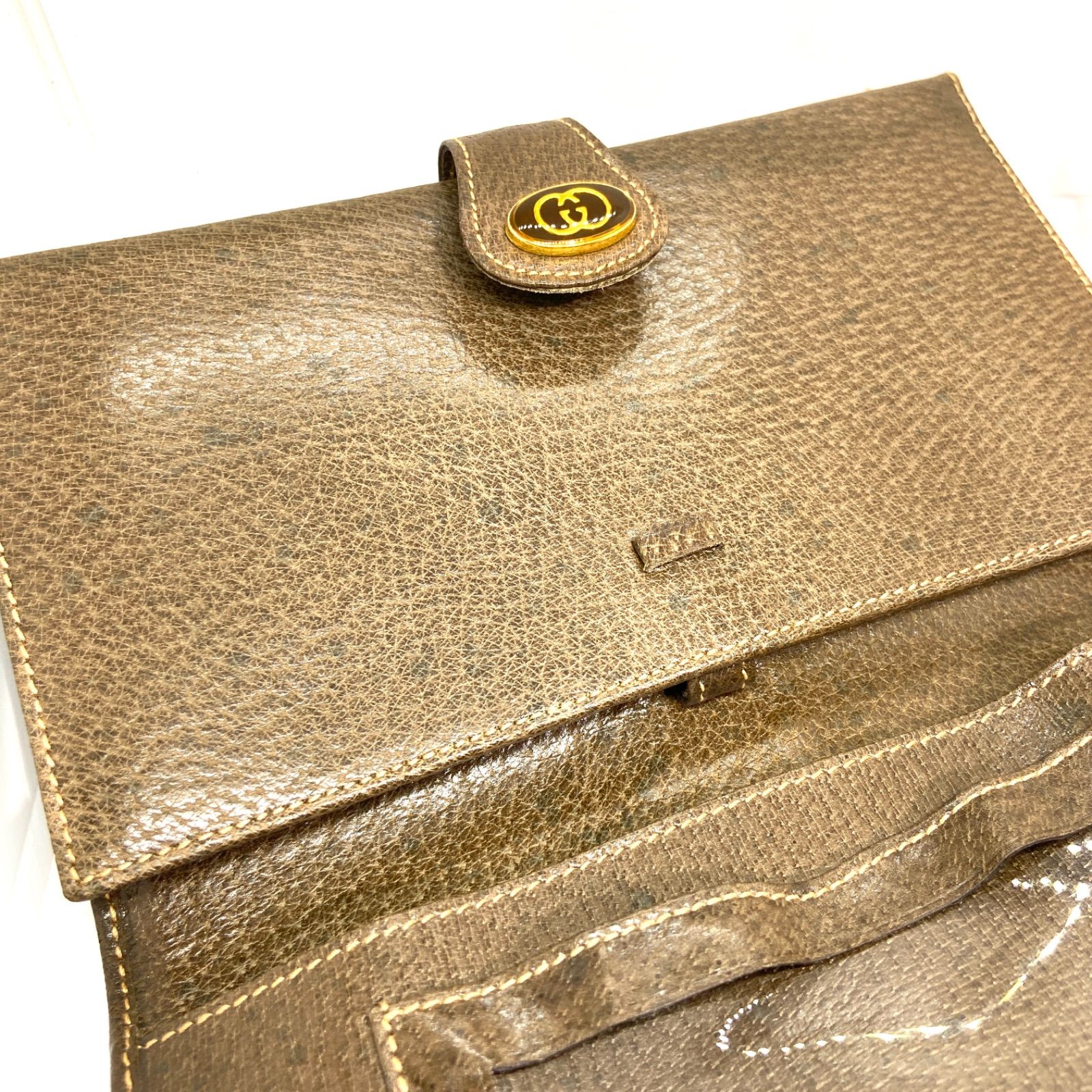 GUCCI グッチ オールドグッチ シェリーライン レザー 長財布 ブラウン GUCCI グッチ オールドグッチ シェリーライン レザー 長財布