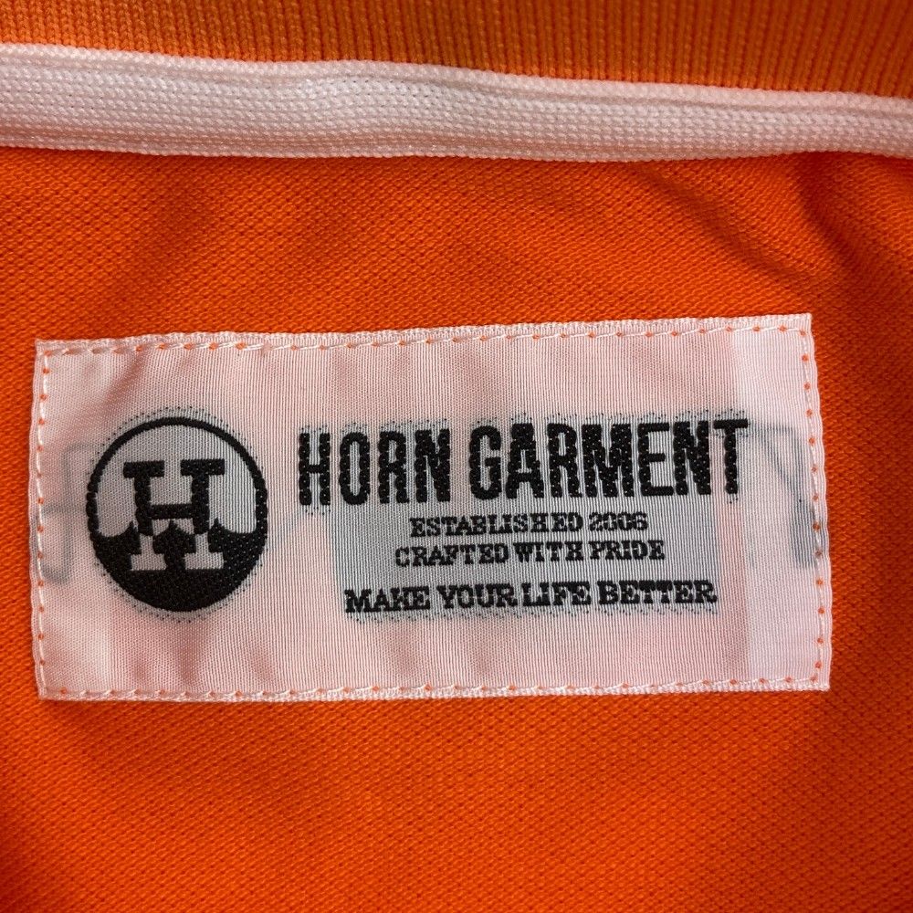 サイズ：38 HORN GMT ホーン ガーメント 半袖ポロシャツ オレンジ系