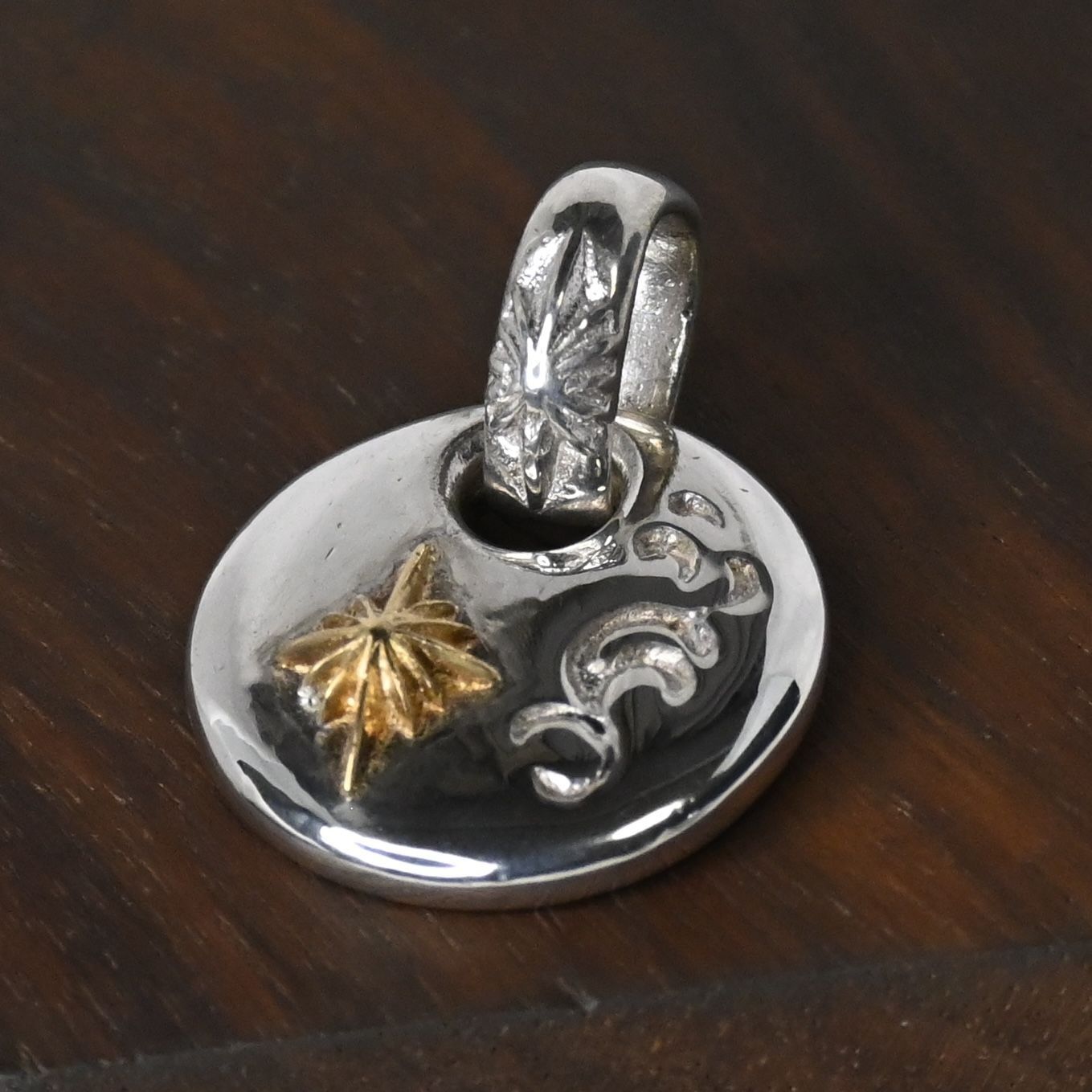 SAAD ペンダントトップ 18K 925 太陽神 唐草 インディアンジュエリー