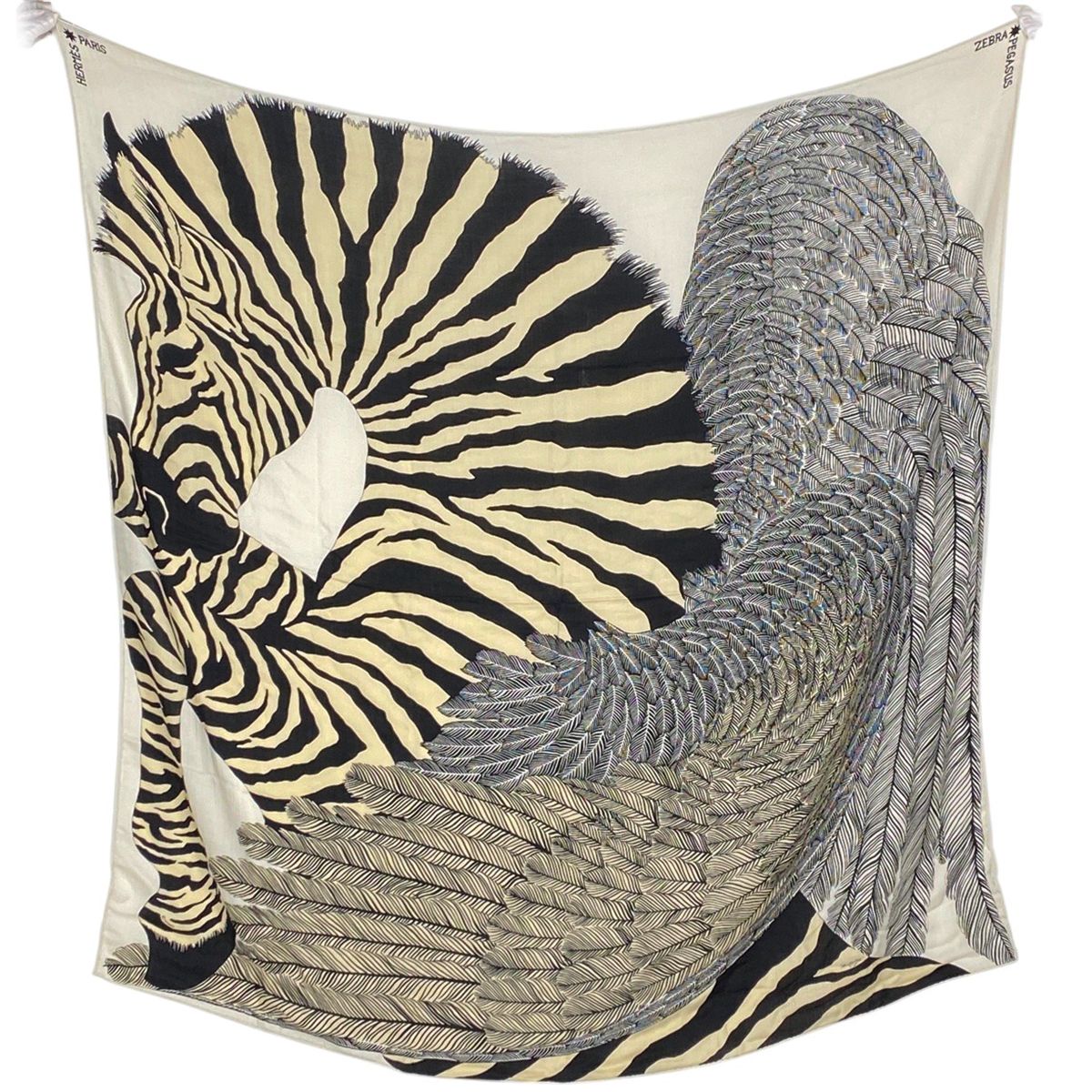 在庫一掃】 エルメス HERMES カレ 140 ZEBRA PEGASUS ゼブラペガサス