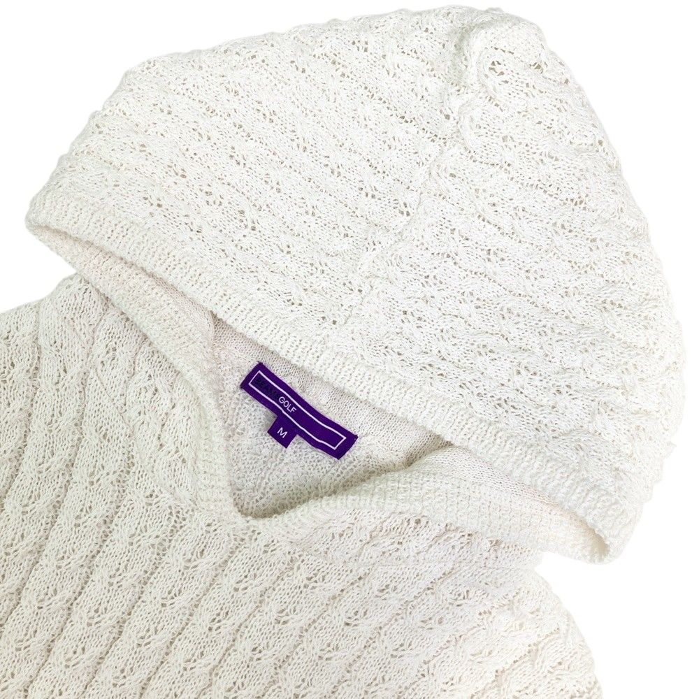 【美品】BEAMS GOLF フード付きベスト ホワイト サイズ：M BEAMS GOLF ビームスゴルフ フード付 ニットベスト ホワイト