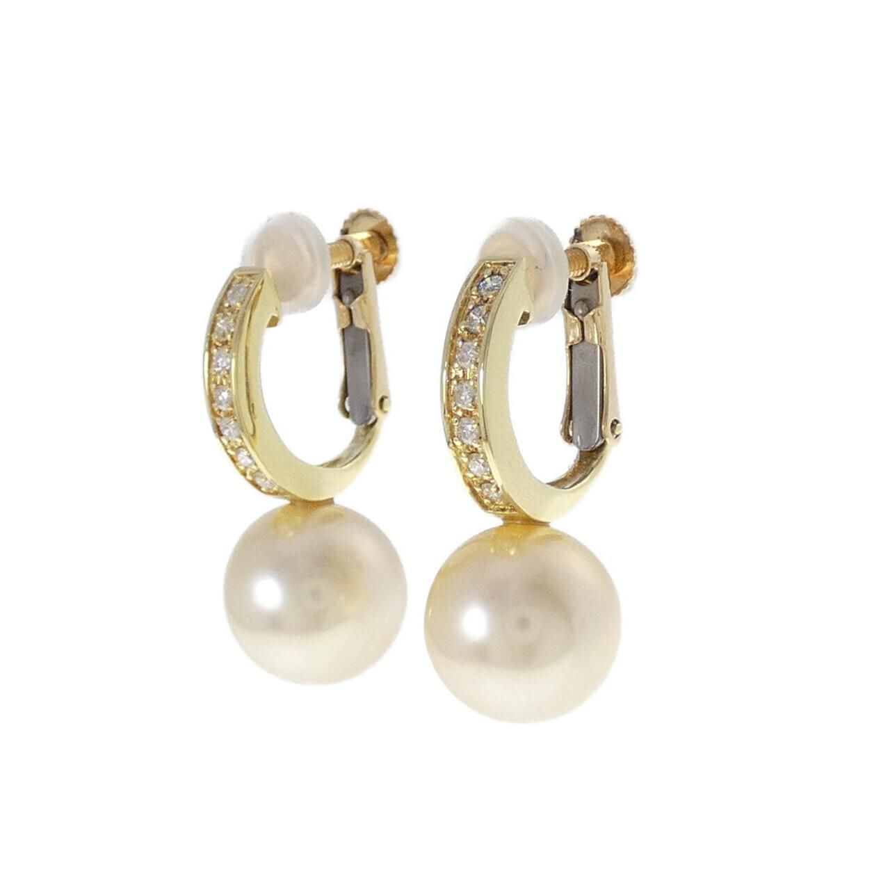 K18YG 白蝶パール イヤリング 9.3mm