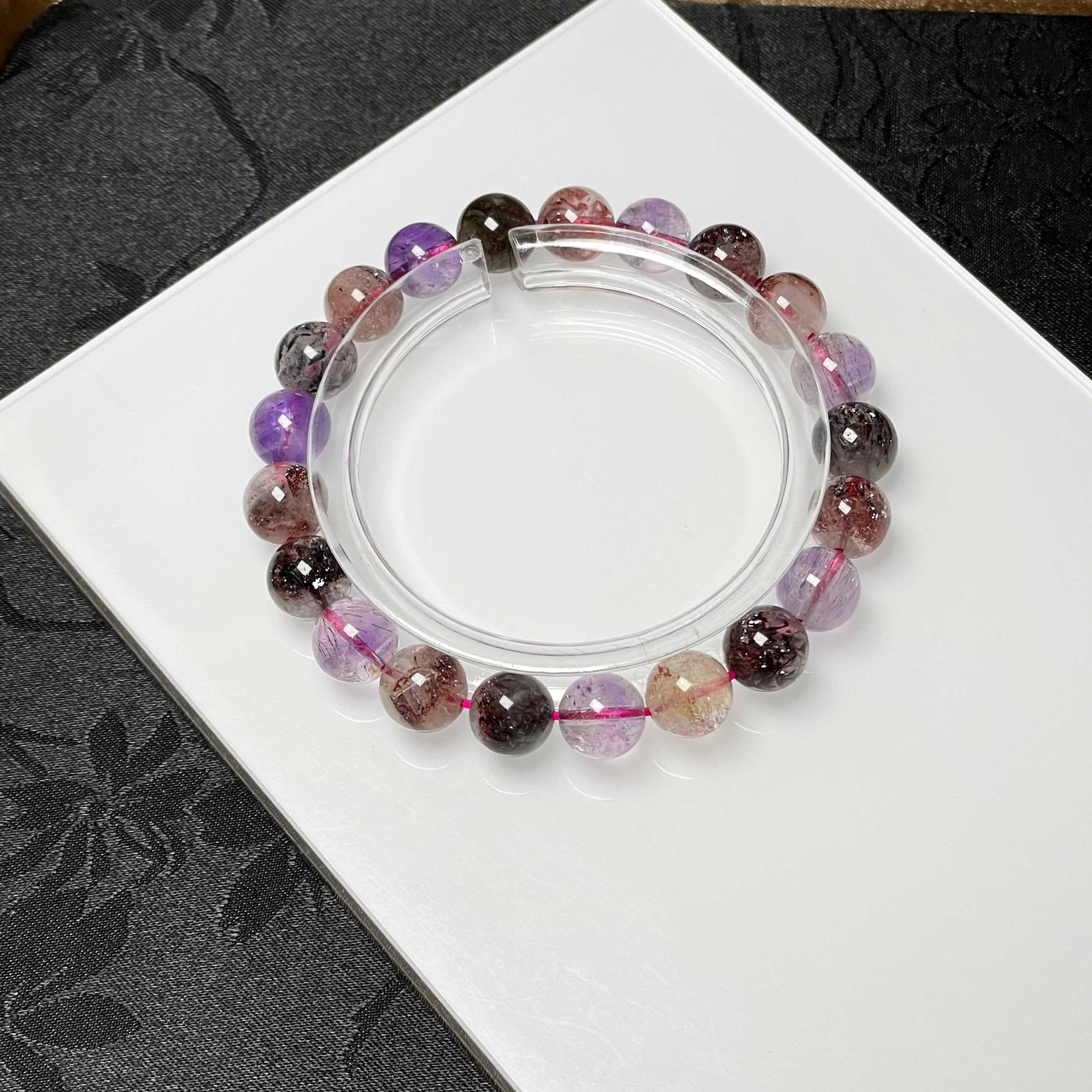 天然美品☆【極満針スーパーセブン】☆ブレスレット 天然石B 8.8-9.2mm 