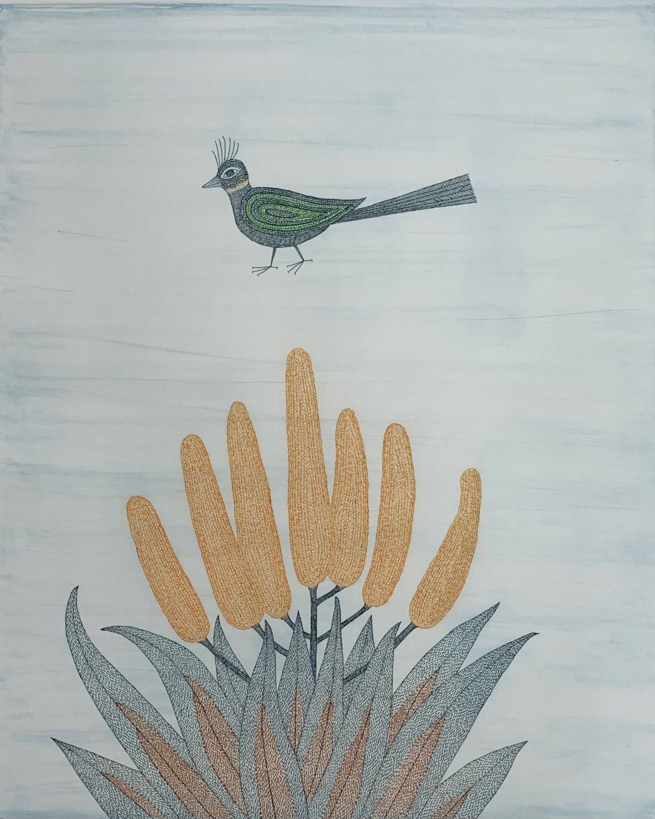 シートのみ 真作 花と鳥 尾の長い鳥 南桂子 Minami Keiko エッチング サンドペーパー 作家直筆サイン 版画 浜口陽三 版画