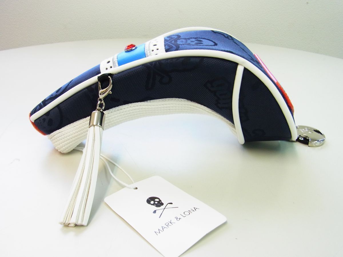 正規 MARK-LONA マーク-ロナ Assemblage Hybrid Cover タッセル付スカルロゴヘッドカバーUT MLS-3C-SH13 ダークネイビー紺 本物保証