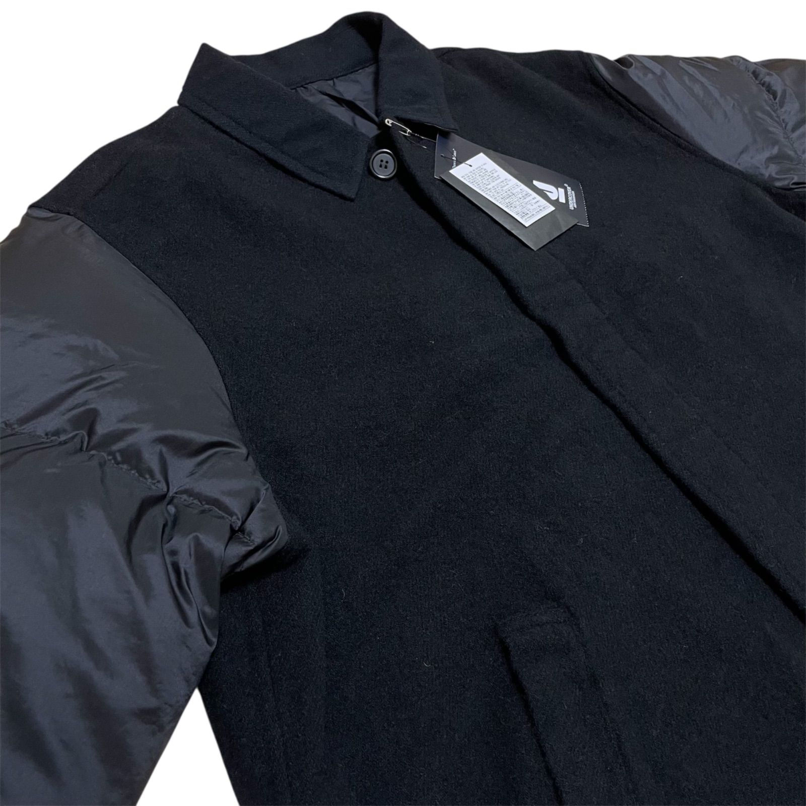 定価154000円 UNDERCOVER ウールステンカラーロングコート 異素材  