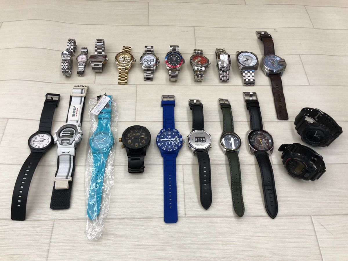 腕時計 ジャンク ワケあり 20点 まとめ売り セット売り G-SHOCK GUESS NIXON adidas 電池切れ 動作不良 故障 S-417