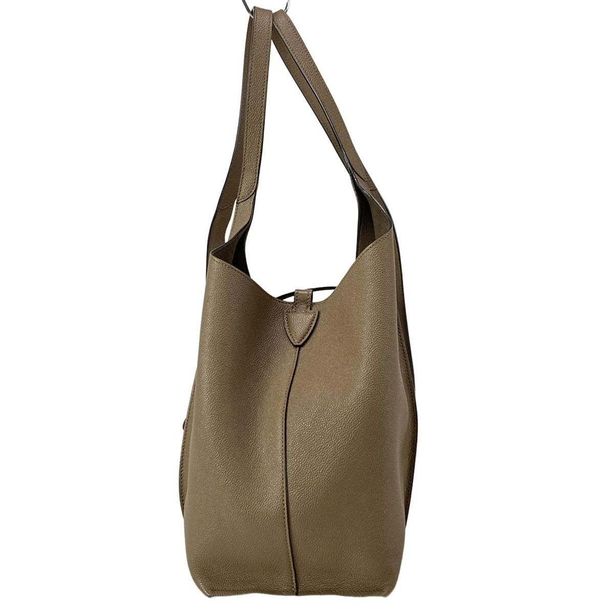TOD'S☆T タイムレス トートバッグ ショッパーバッグ ミディアム Woman ブラウン T タイムレス レザー ショッピングバッグ