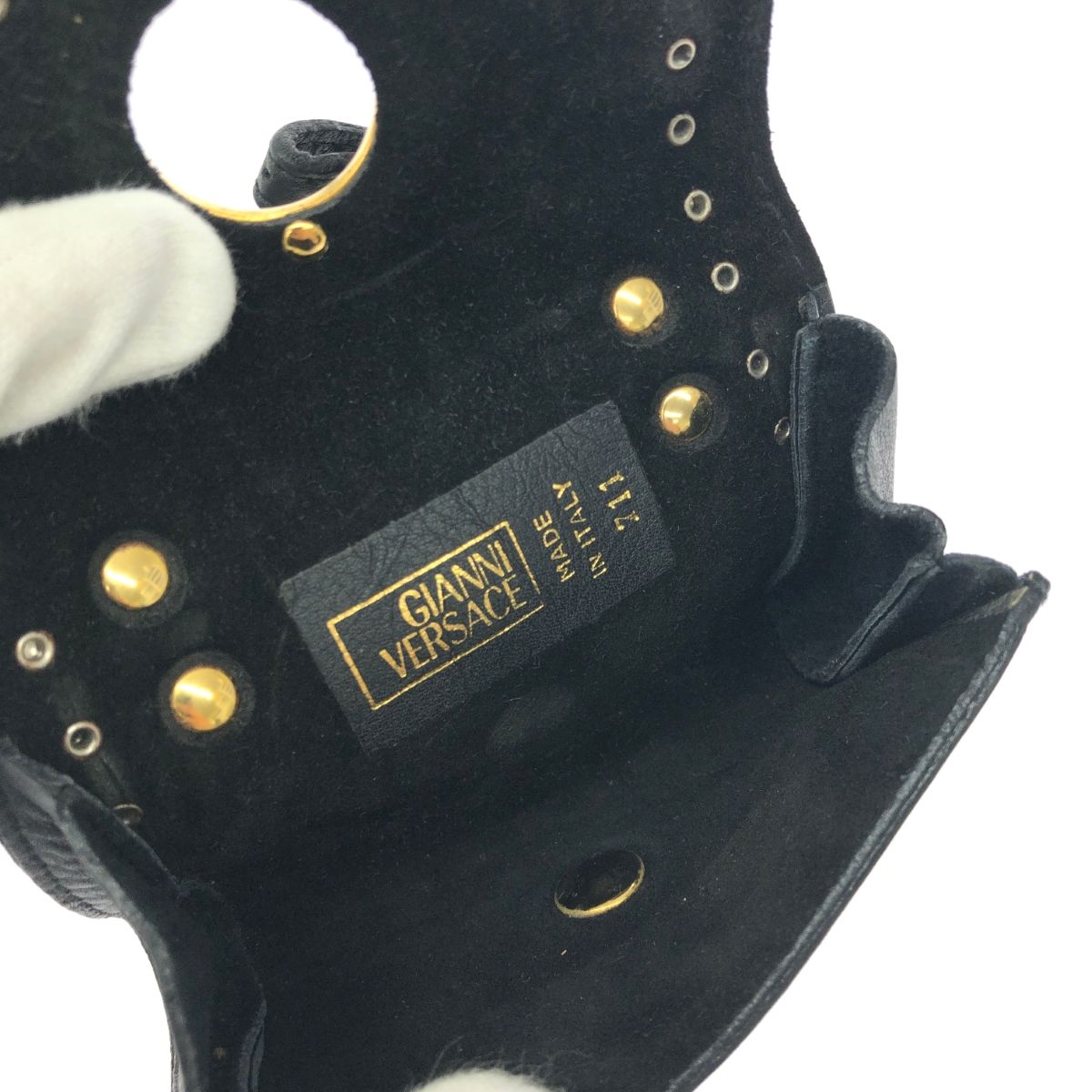 Gianni Versace ジャンニヴェルサーチ ベルトポーチ ブラック レザー  