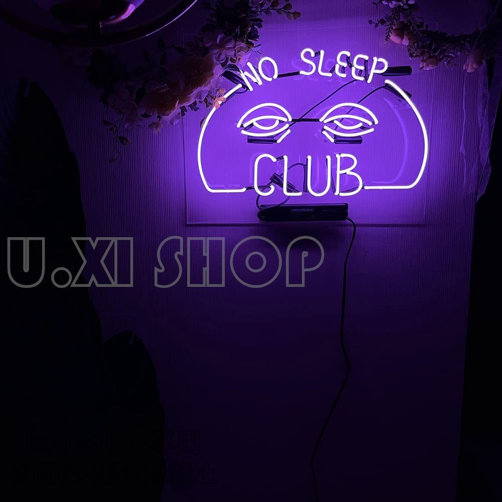 ネオンサイン NO SLEEP CLUB ネオン看板 カラオケ NEON SIGN DISCO スタジオ バー カフェ クラブ 歌舞伎町 装飾用 ネオン管  ライト 広告用看板 - メルカリ