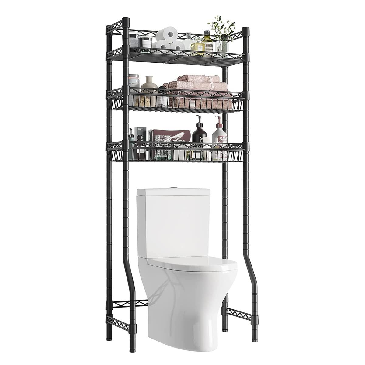 人気商品 洗濯機ラック 収納棚 棚 3段 トイレ 洗濯物の部屋 収納 簡単設置 洗濯機 おしゃれ トイレラック 165*65*35cm ランドリーラック ブラック