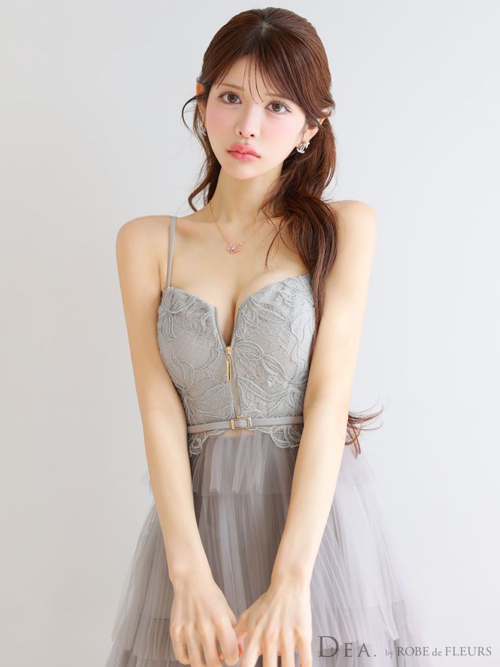 ディアバイローブドフルール ドレス グレー ROBE de FLEURS グレー