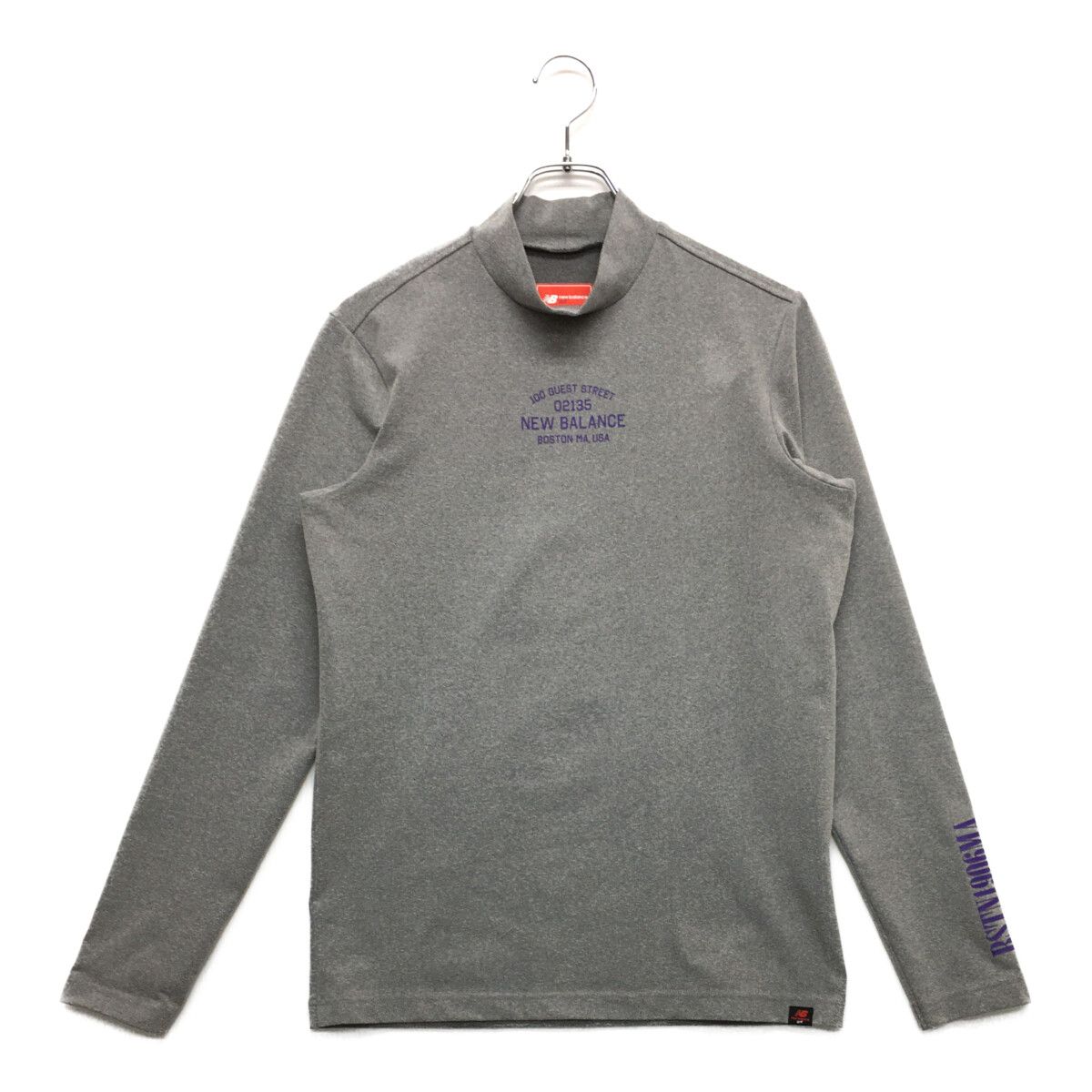 中古 メンズ ニューバランスゴルフ New Balance golf 長袖シャツ 4(M) グレー モックネック 起毛素材