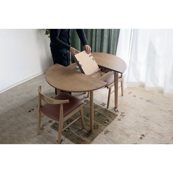 アルグ ダイニングテーブル約90cm 円形伸張 NA ベージュ 代引不可