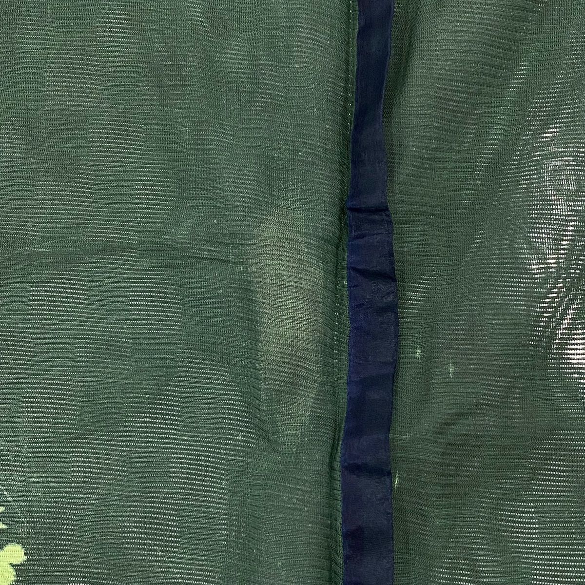 付下げ 身丈156.5cm 裄丈64.5cm M 薄物 絽 菊 芝 緑 正絹 秀品 【中古  