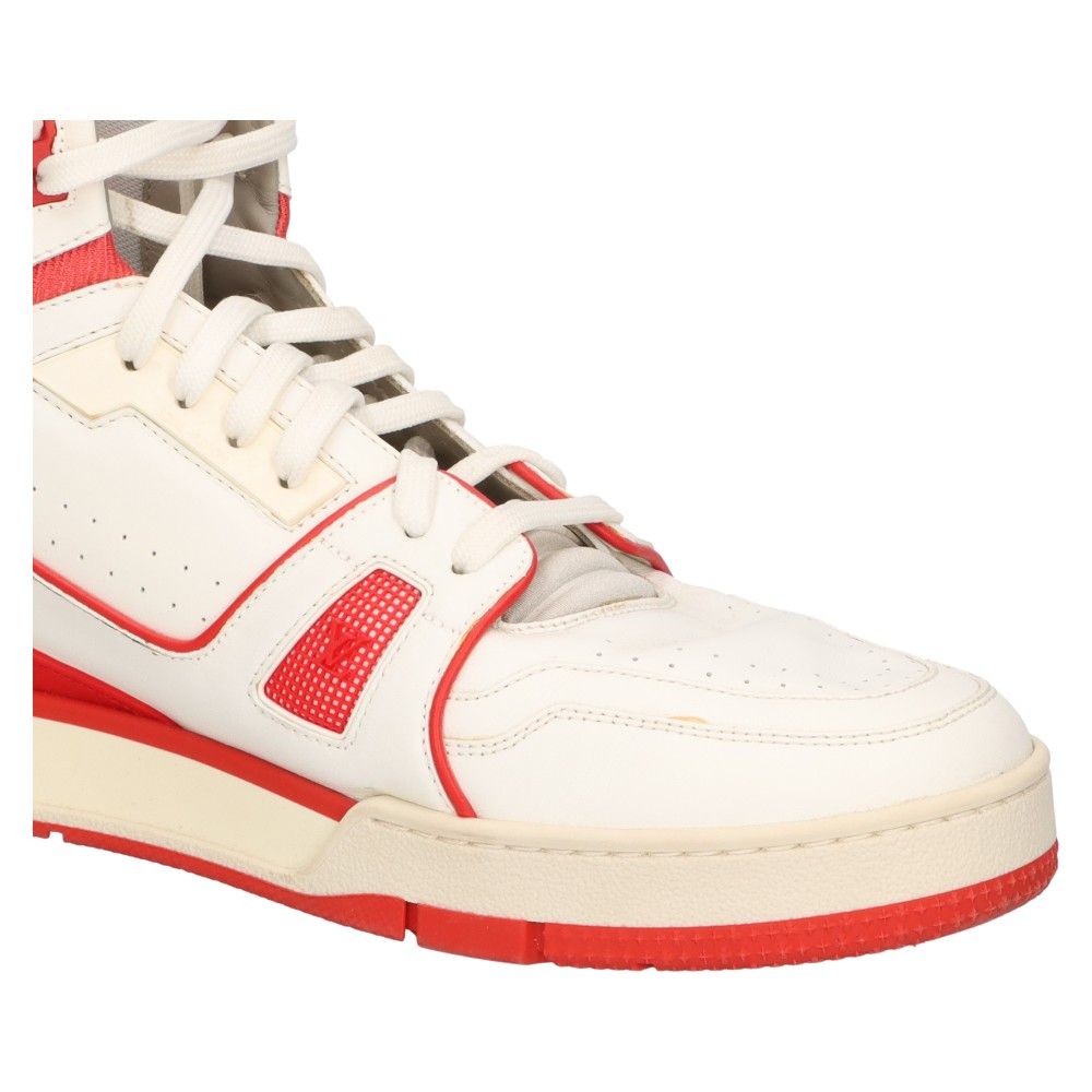 日本 販売 Louis Vuitton ハイカットスニーカー ホワイト/レッド 7.5 