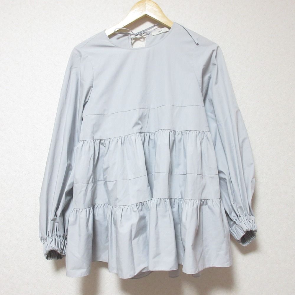 yori ヨリ ティアードロング ブラウス トップス ホワイト フリーサイズ