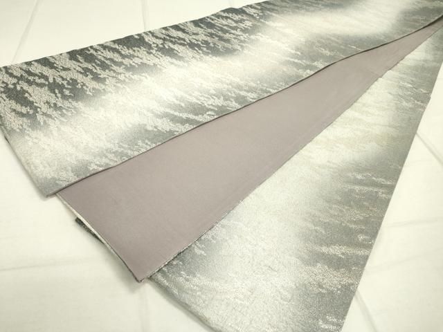 平和屋着物○全通柄袋帯 霞文 銀糸 正絹 逸品 DAAR0777fe