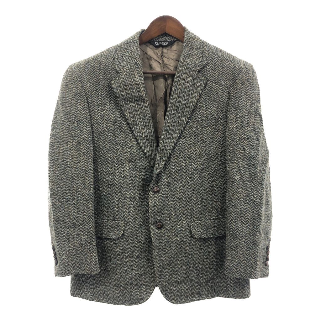Harris Tweed ハリスツイード ウール ツイード テーラードジャケット アウター フォーマル グレー (メンズ 40) 中古 古着 P7325