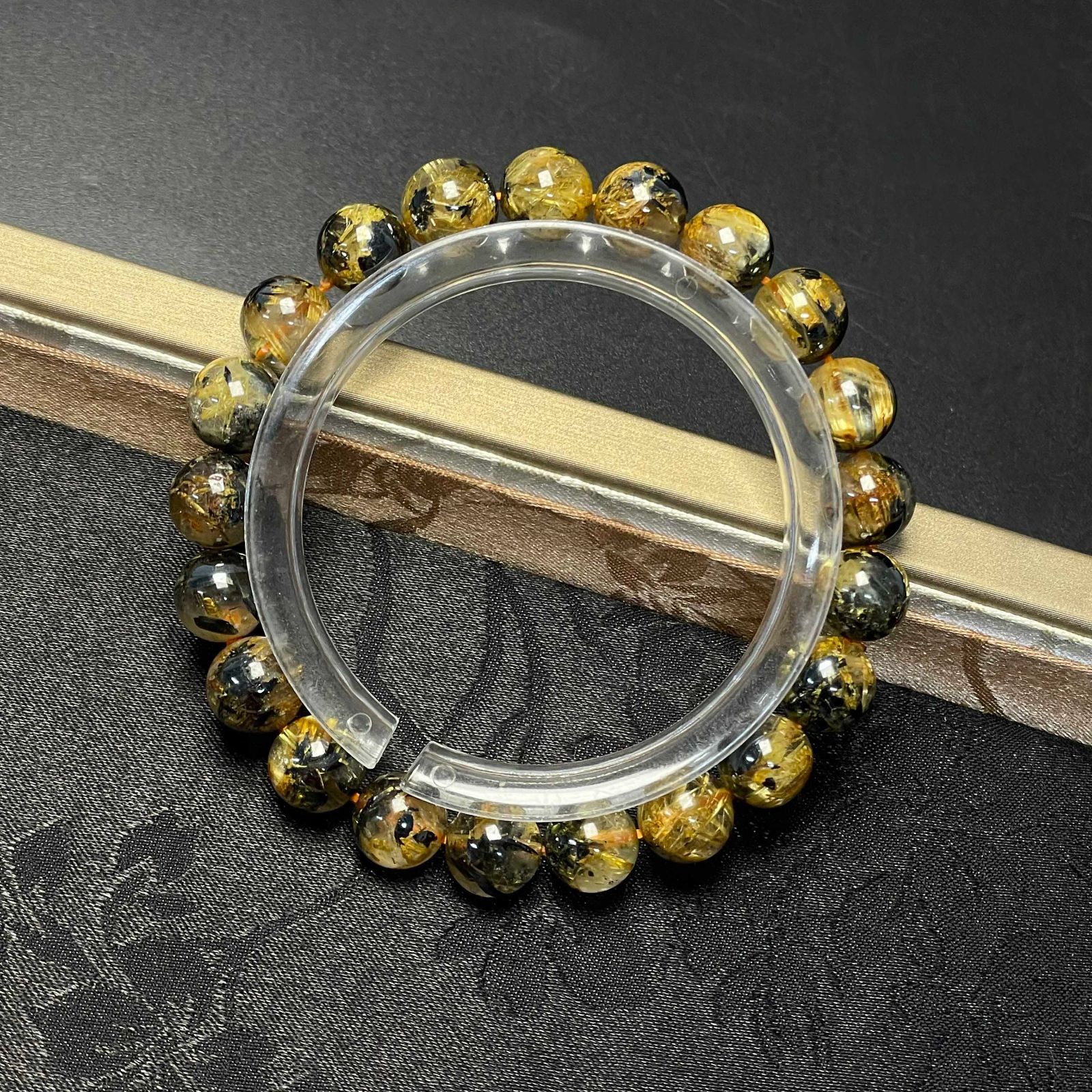 EU製 太陽花タイチンルチル 黄金針水晶 金運 開運 ゴールド ブレスレット パワーストーン プレゼント2 8.8-9.2mm ZB9259