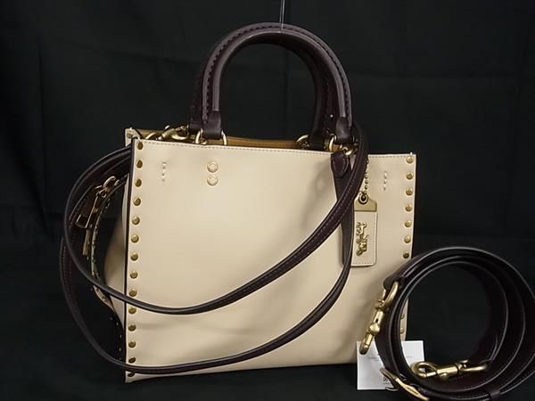 □極美品□ COACH コーチ CC380 ローグ25 カラーブロック リベット 