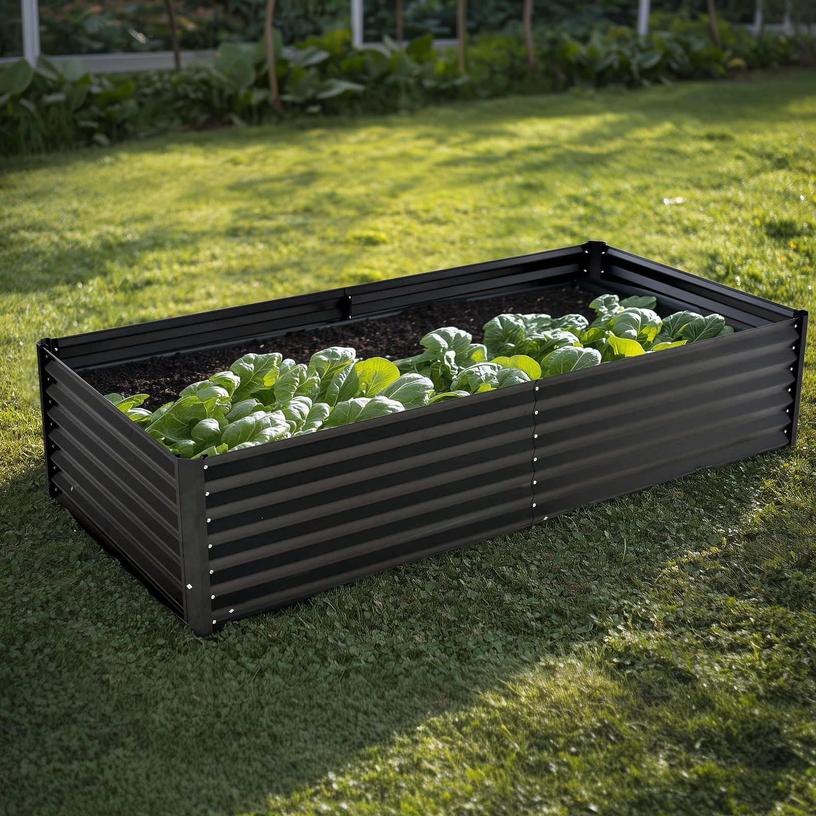 15 割 レイズドベッド ガーデンベッド L200×W100×H45cm 大型 腐らない 庭 野菜 プランター 果物栽培用 ガーデンフレーム おしゃれ 組立簡単 ガーデンボックス 屋外 家庭菜園 DIY 野菜 植物 花 花園 家庭用 ペールグリーン NEXPOTALLINN_EU