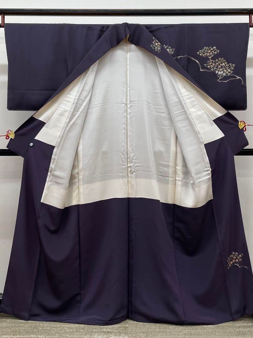 訪問着 付け下げ 手刺繍 金彩 銀彩 正絹 躾糸付 パールトーン加工済 