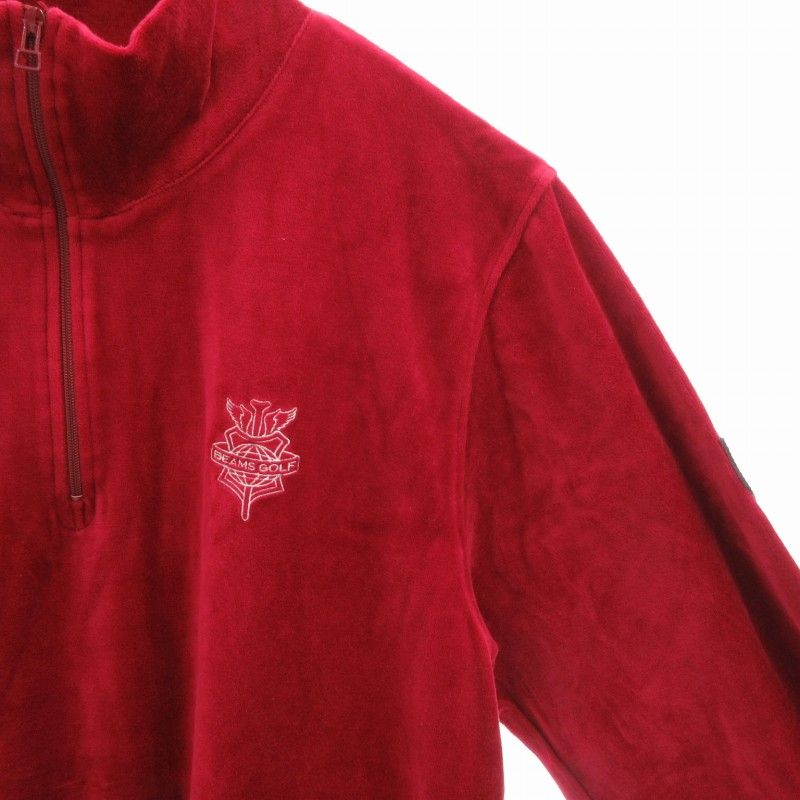 ビームスゴルフ BEAMS GOLF ベロアプルオーバー ハーフジップ
