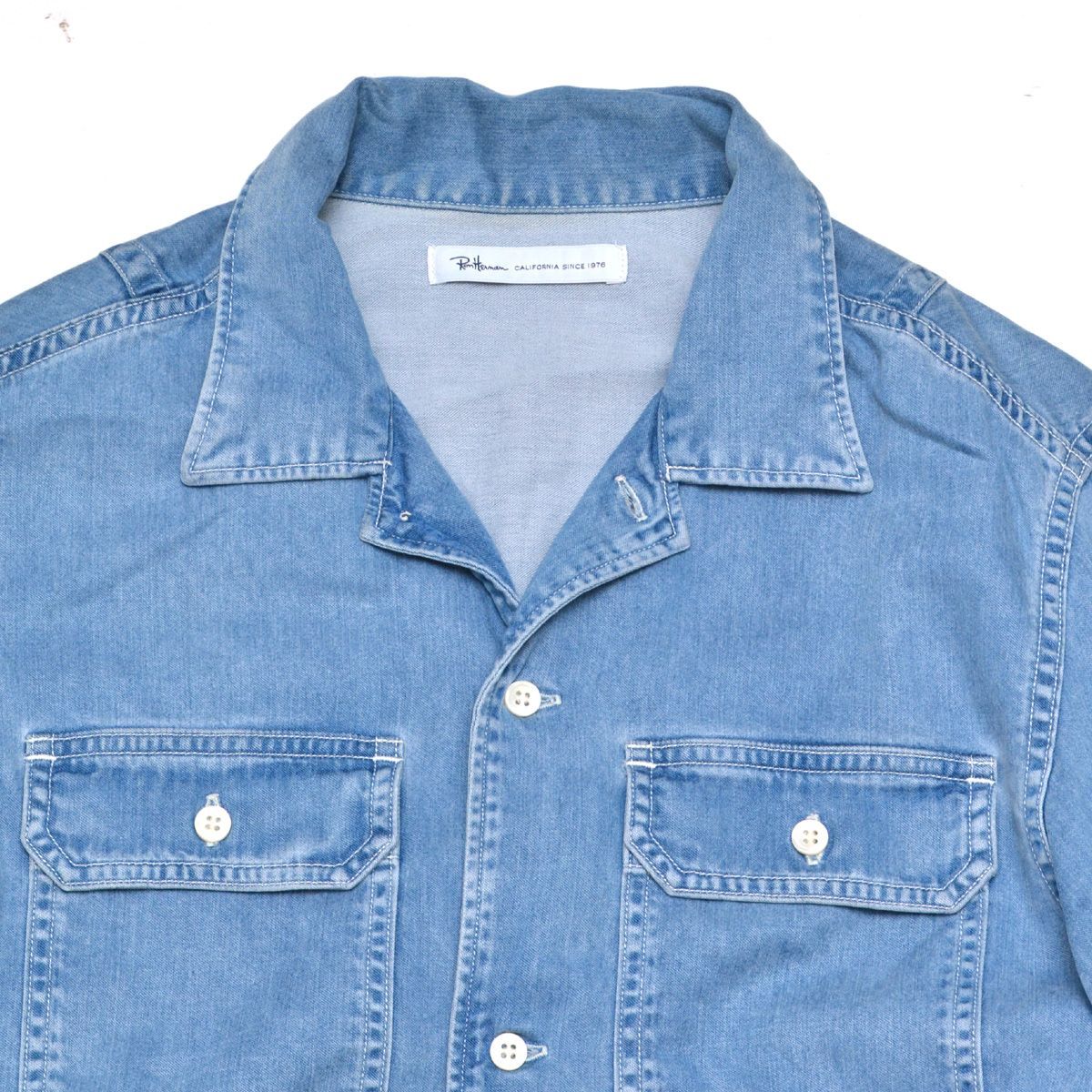 Ron Herman ロンハーマン インディゴ染めオープンカラーテンセルシャツ  