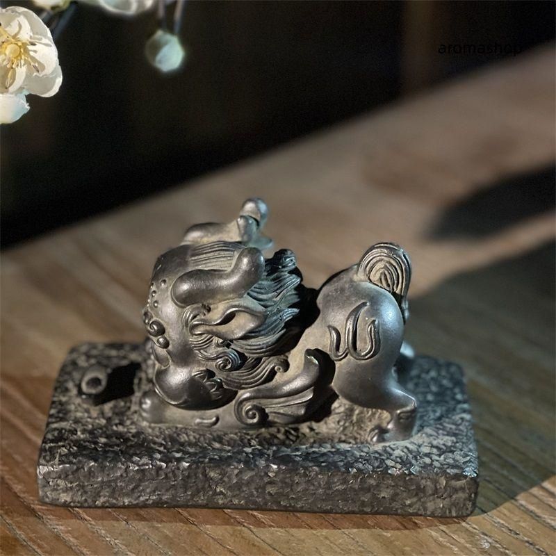 瑞獣 茶台 玄関 書斎 文鎮 鎮宅 辟邪 開運 招財 風水 装飾品 置物