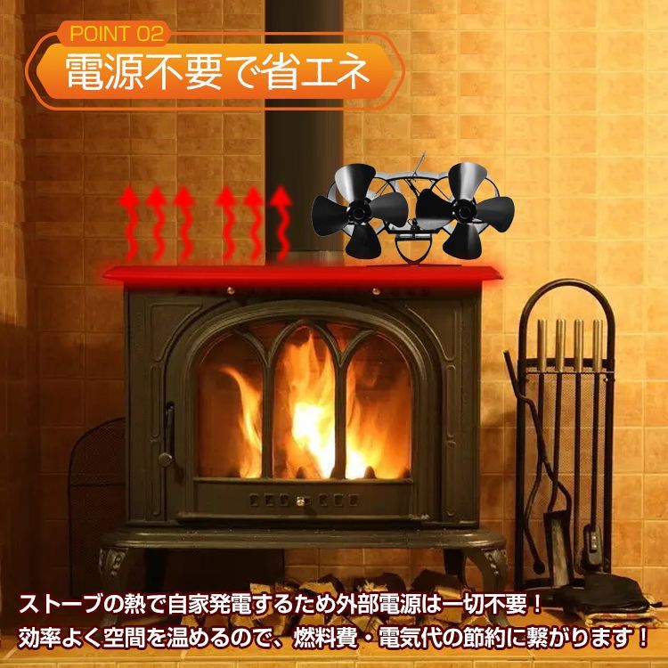薪ストーブ サーキュレーター ダブルファン ツイン 小型 灯油 石油 