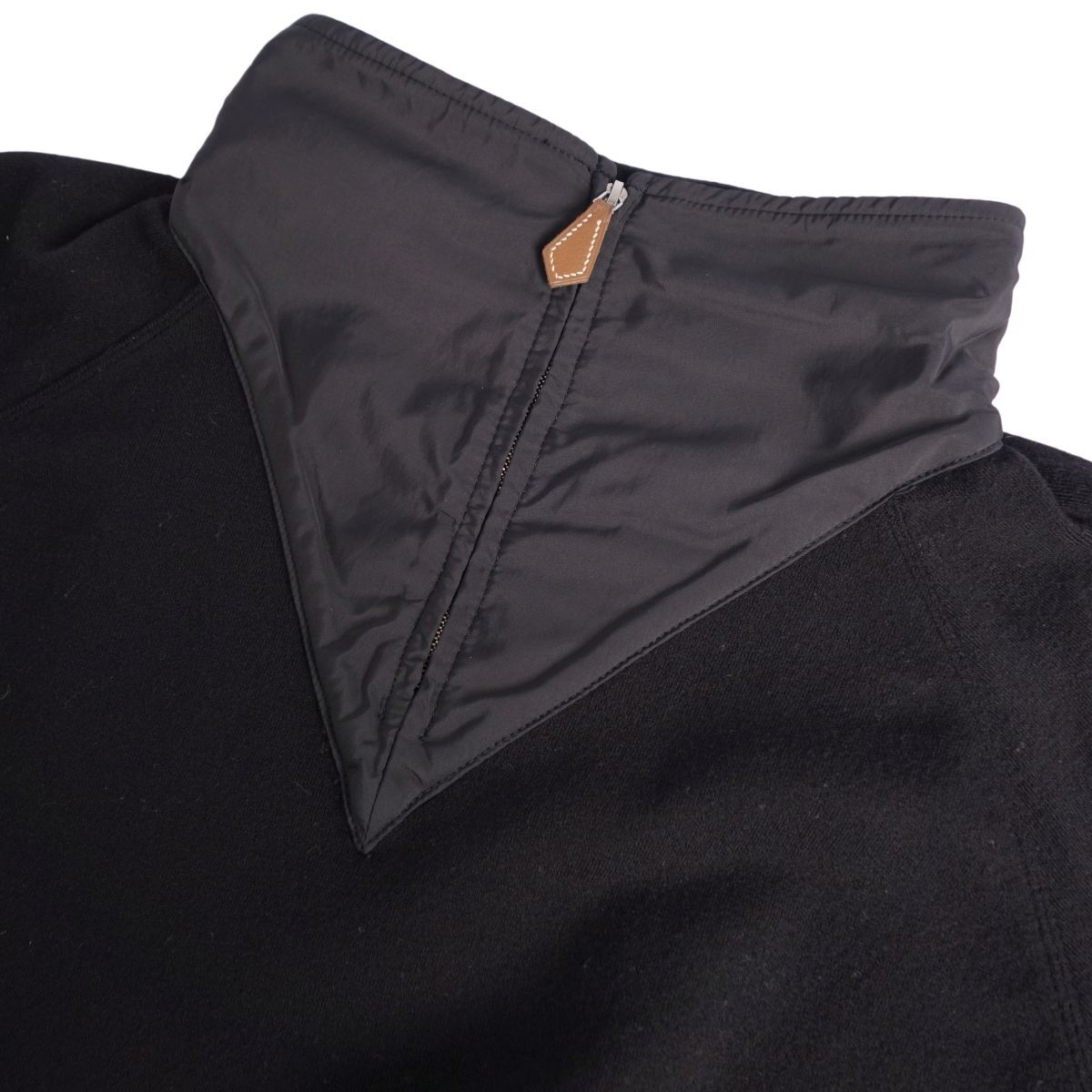 エルメス HERMES ニット セーター ハーフジップ ウール 切り替え