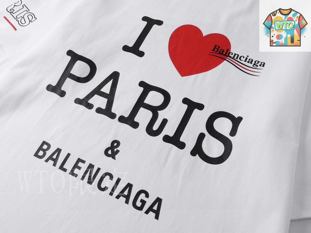 BALENCIAGA アイラフハリハレンシアカフリントTシャツ 今日特価】BALENCIAGA Love Paris&Balenciaxx アートプリント T
