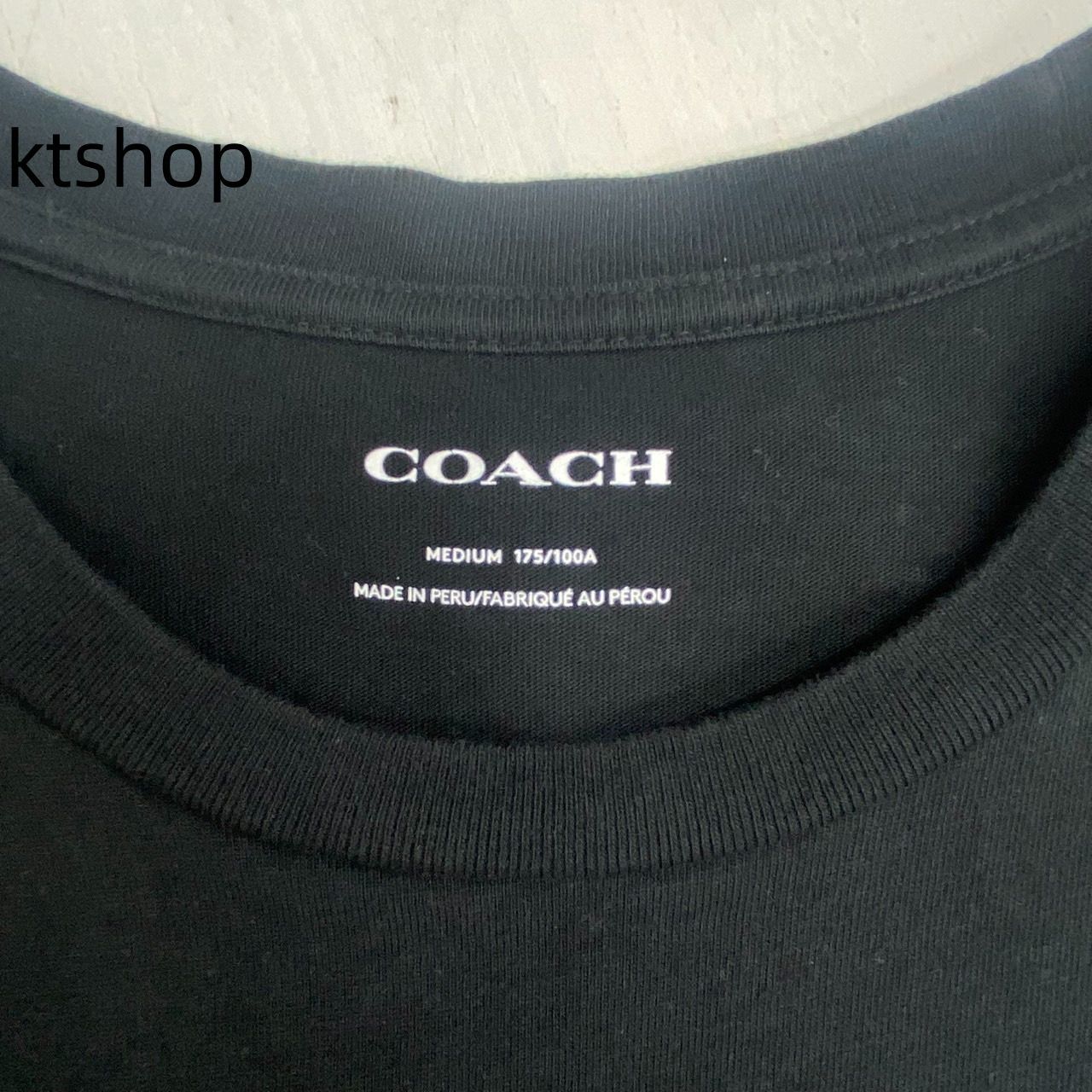 COACH ブラック Tシャツ Mサイズ コーチ COACH Tシャツ SIGNATURE T-SHIRT Tシャツ ロゴ ブラック