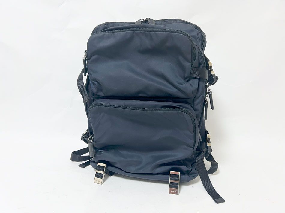 PRADA プラダ リュック バックパック リュックサック ナイロン サフィアーノレザ ネイビー 2VZ028