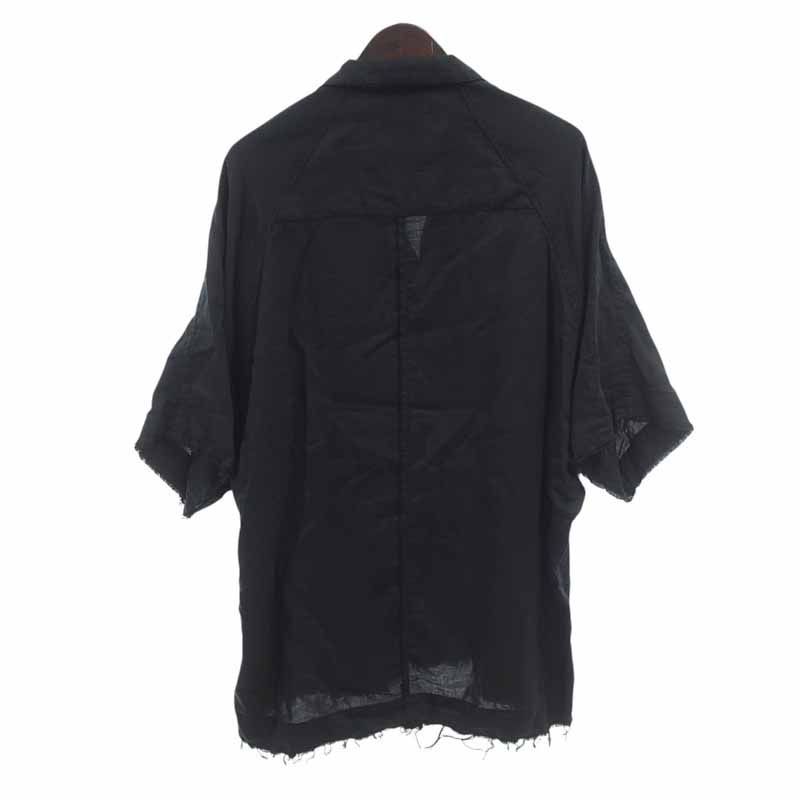 ユリウス|JULIUS 25AW COTTON|SILK SATIN SHIRT 半袖 シャツ ブラック サイズ メンズ2