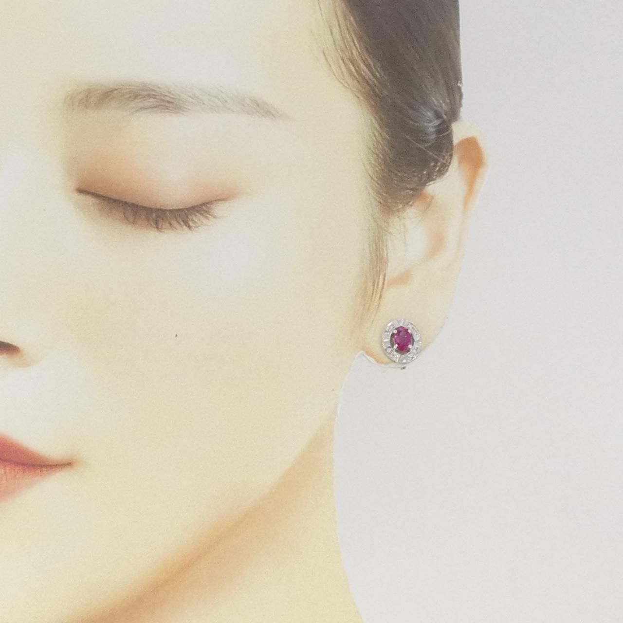 K14WG ルビー ピアス