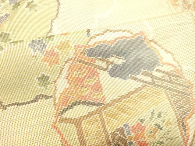 平和屋着物○本場大島紬 7マルキ 風景丸文 正絹 逸品 未使用 DAAS2355tw