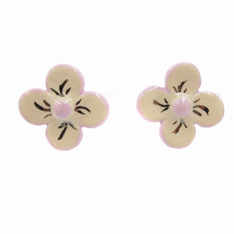 ルイヴィトンイヤリングモノグラムコリエフルール陶器正規品 花 ルイヴィトン⁄イヤリング⁄シルバー×ゴールド⁄イヤーカフ⁄モノグラム