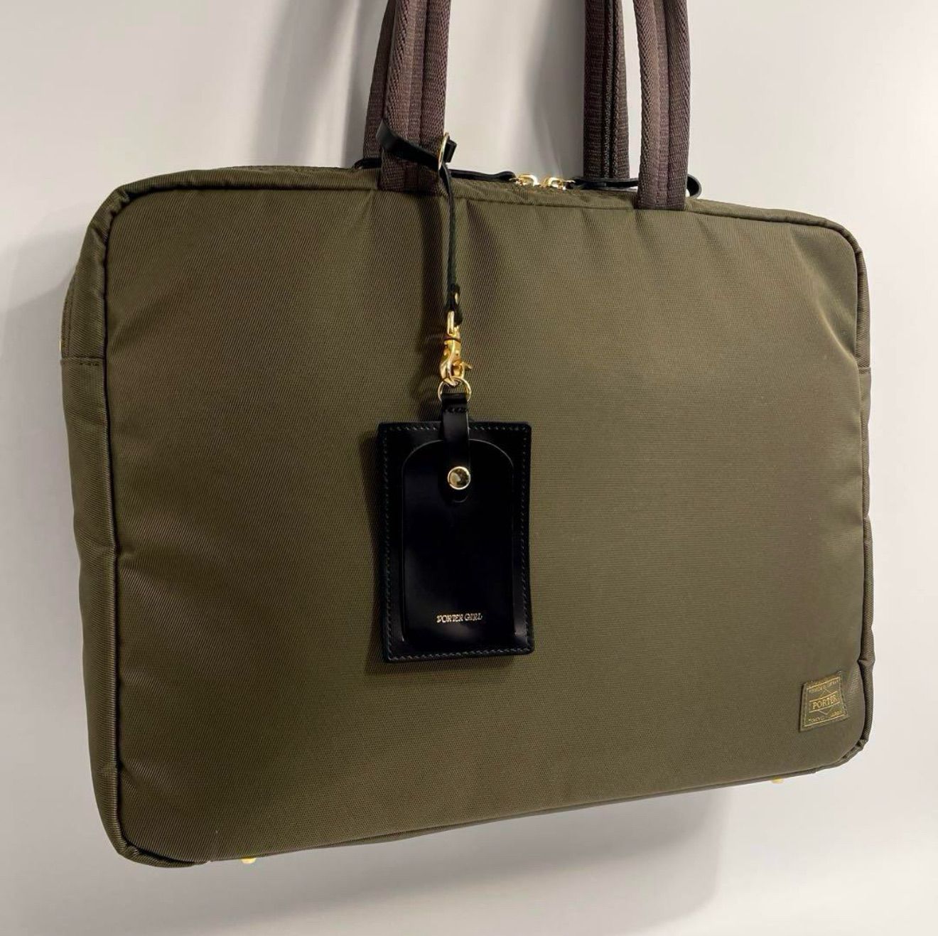 PORTER GIRL シア ブリーフケース カーキ