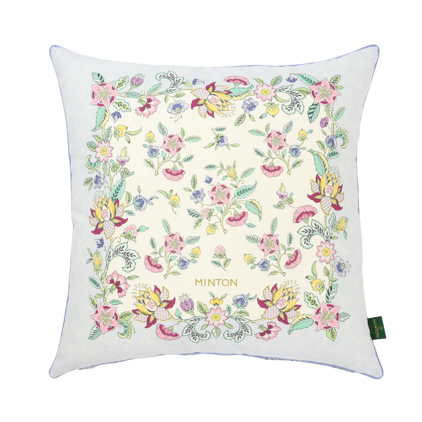 川島織物セルコン MINTON ミントン クッションカバー ハドンフラワーパネル ブルー 45×45cm LL1242 日本製