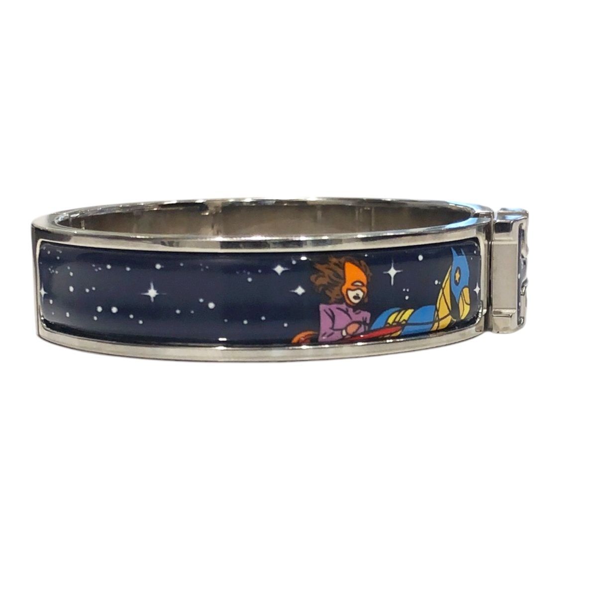 中古】 HERMES エルメス ブレスレット クリックH ブルー シルバー
