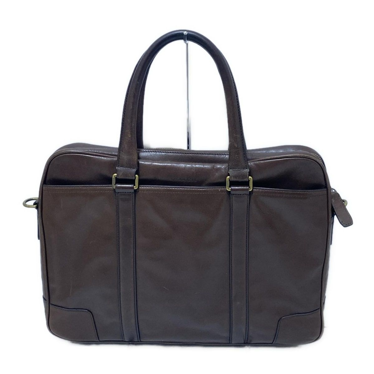 COACH コーチ ビジネスバッグ - 70901 ダークブラウン 本体ロックなし レザー