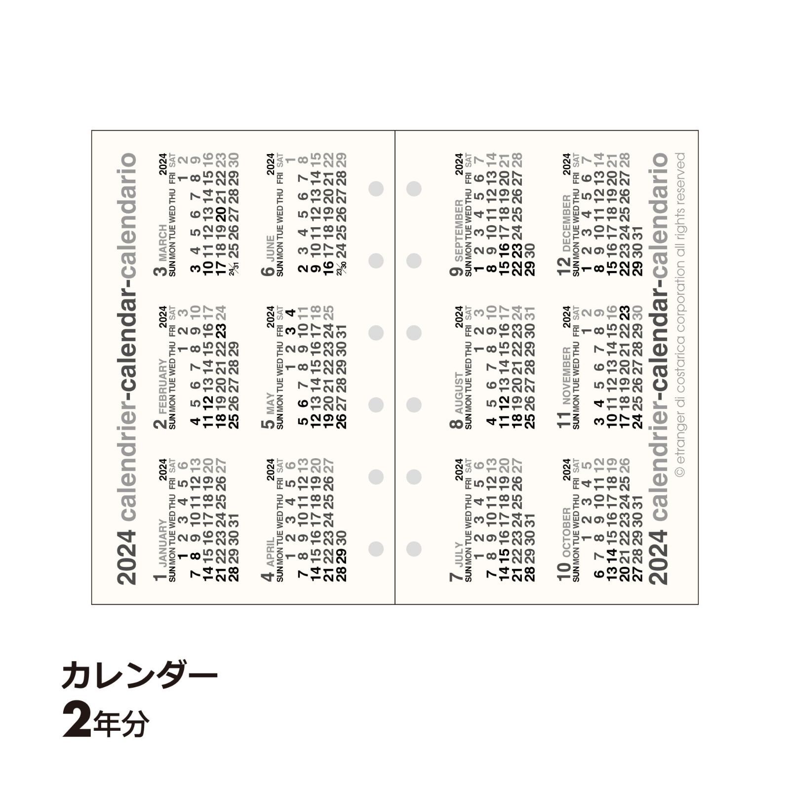 アイボリー2C ミニ6レフィルウィーク1[DIARY] 2024年 0101-SREF-W1-01 エトランジェディコスタリカ ...