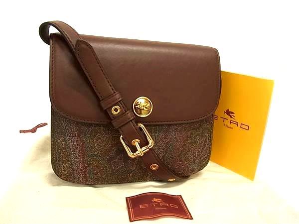 □新品同様□ ETRO エトロ エッセンシャル PVC×レザー ペイズリー柄